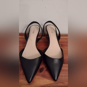 Aldo black leather strap 2" heels